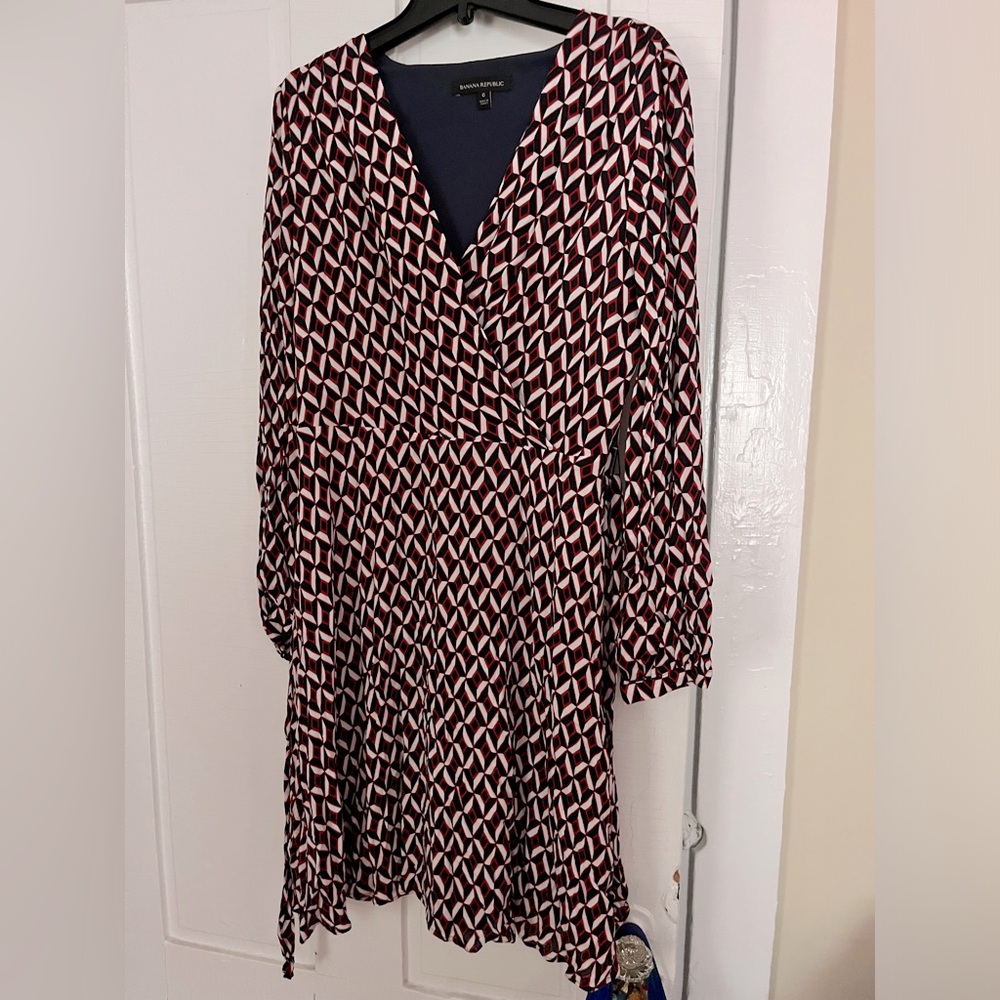 Banana Republic Long Sleeve Faux Wrap Dress